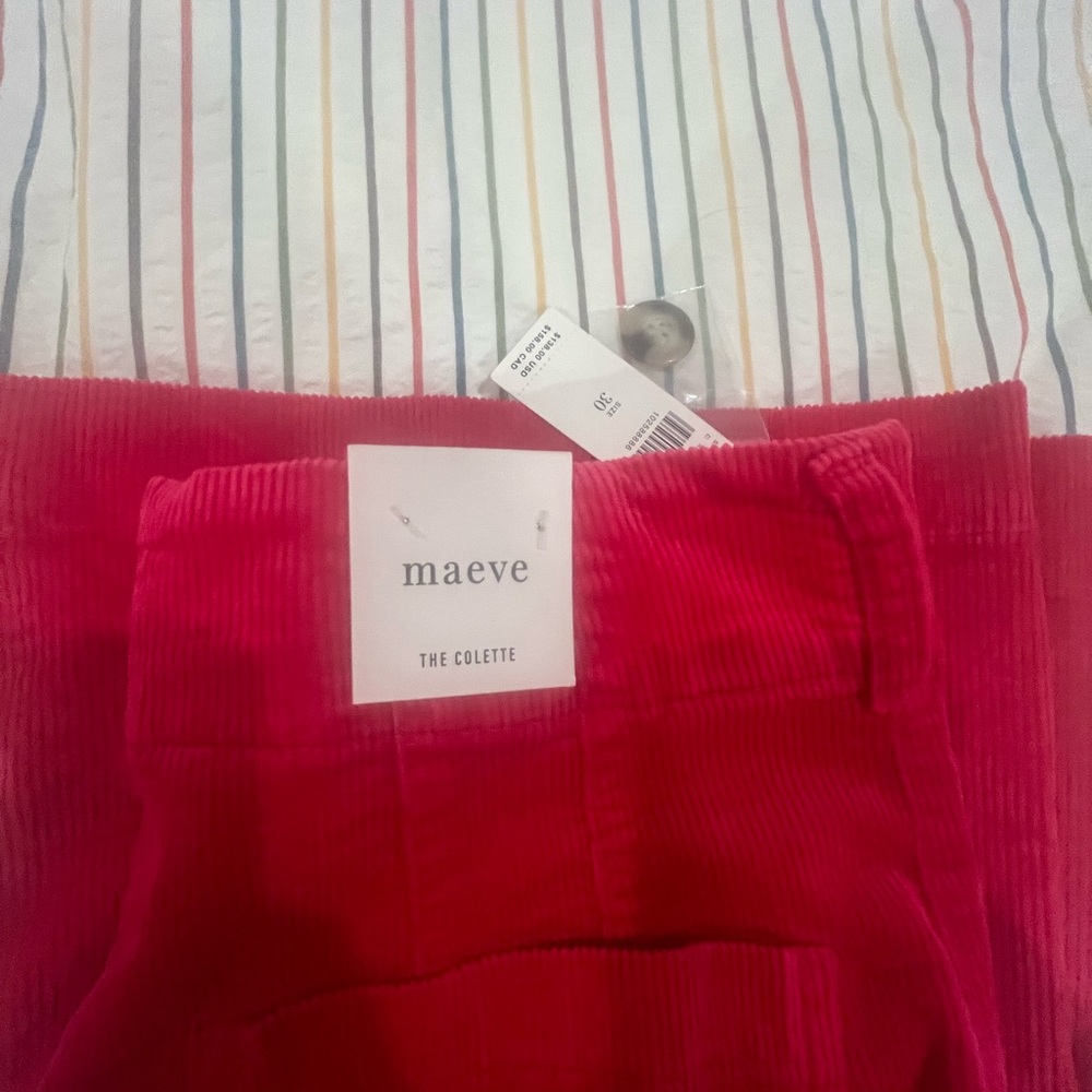 Maeve Vibrant Red Corduroy Trousers